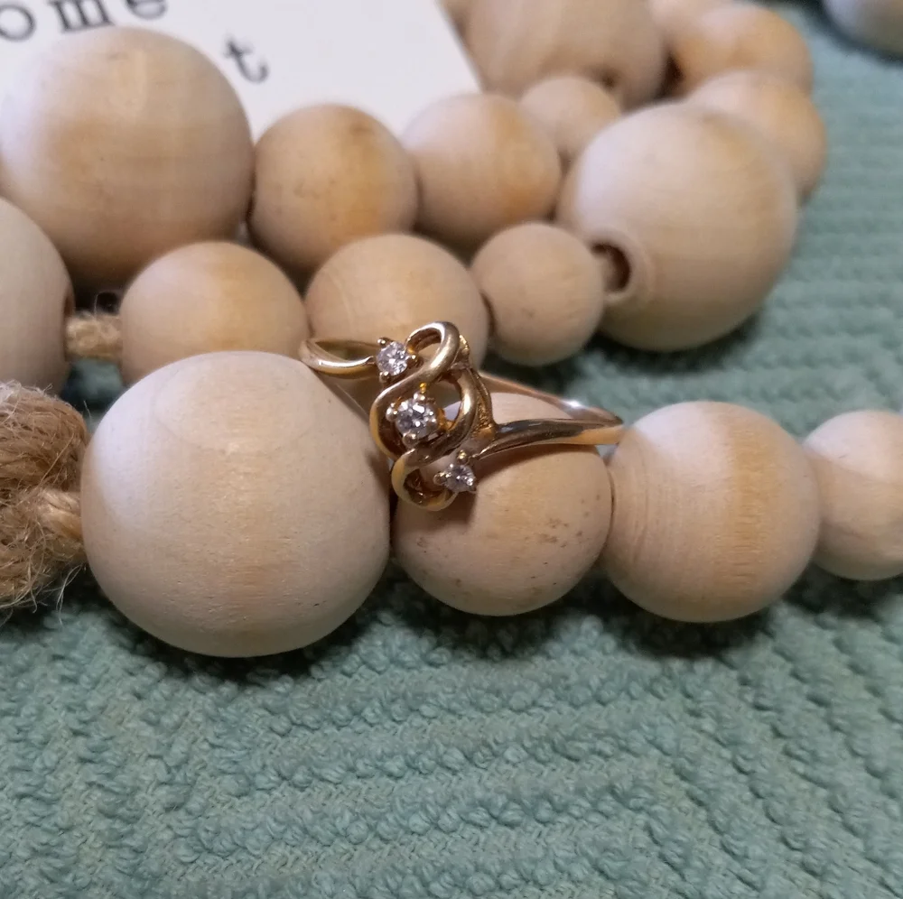 Custom 10K Yellow Gold Ring w/ Diamonds - Picture 3 of 5
